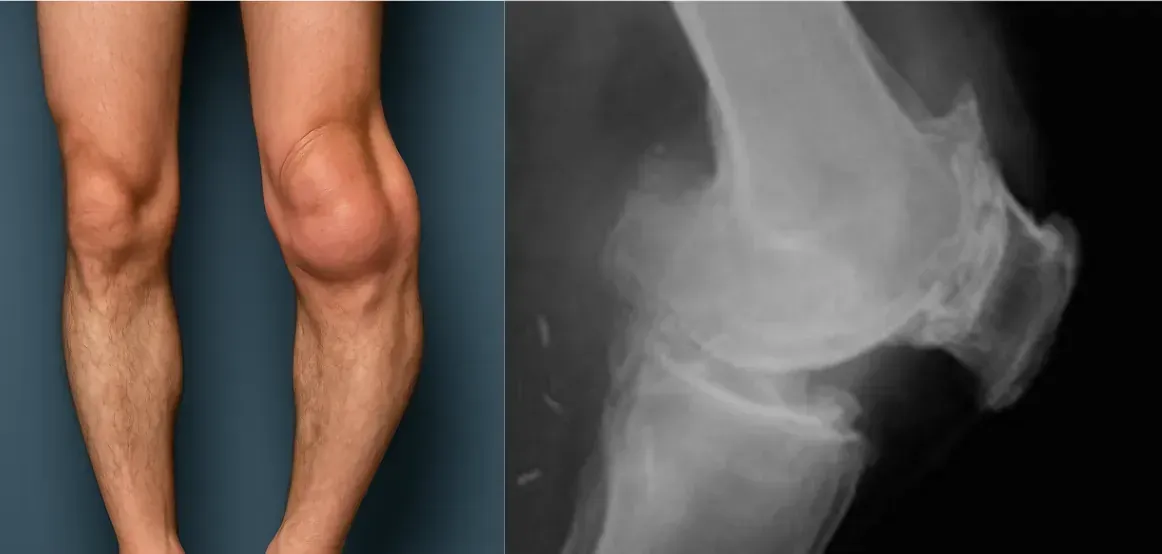 Abgenutzte Kniegelenke — klinischer Befund